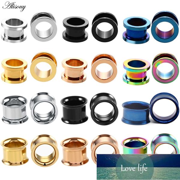 

alisouy 1pc 2-30mm ear gauges 316l stainless steel ear tunnels plugs piercing jewelry ear stretchers expander plugs and tunnels factory pric, Slivery;golden