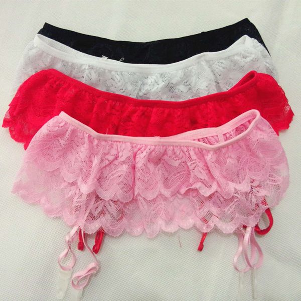 

stockings good helper black and white pink skirt double lace garter, Black;white