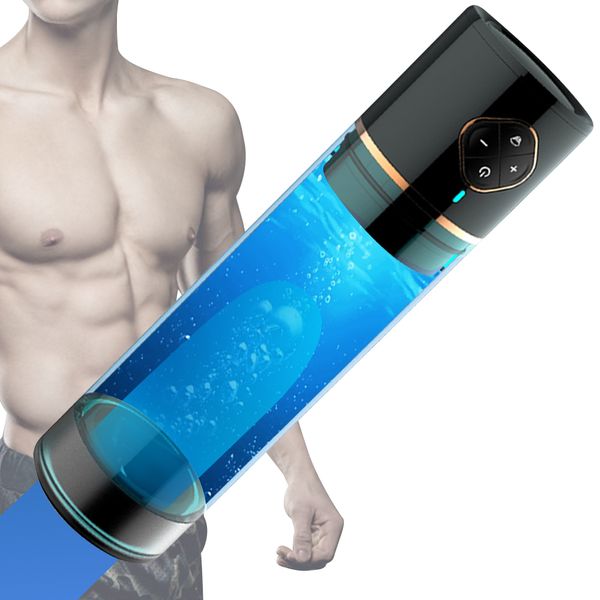 Bagno d'acqua Pompa elettrica per il pene Aiuto per il vuoto Aiuto per l'impotenza Erezione Extender automatico Pompa per l'ingrandimento del pene giocattoli del sesso per gli uomini X0320