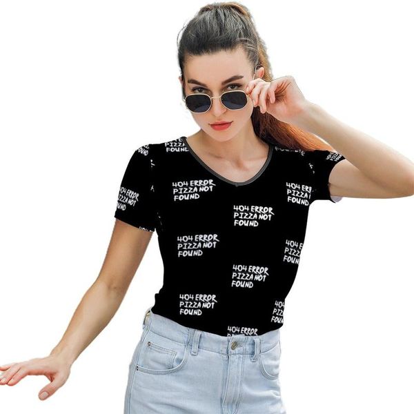 

women's t-shirt pizza t shirt printed woman simple street style short-sleeve o neck polyester tshirt, White