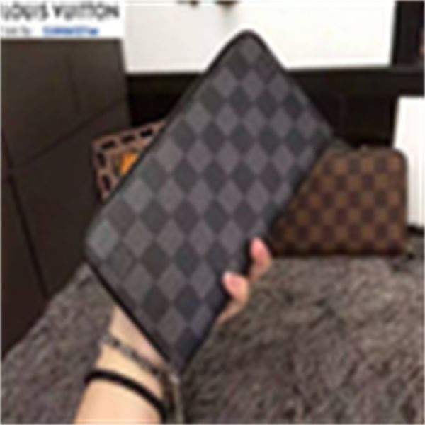 

chain brand purse designer luxury evening m60017 compact black zipper card wallet wallets men real clutches leather key long wallet holders, Red;black
