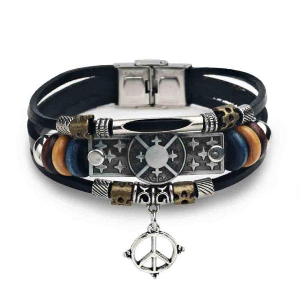 

tennis leather bracelet women jewelry for 2021 fashion wing charm peace multi layer wrap femme, Golden;silver