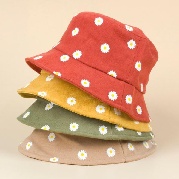 

caps & hats toddler infant sun protection kids cute fashion daisy pattern fisherman hat with windproof strap for boys girls, Yellow