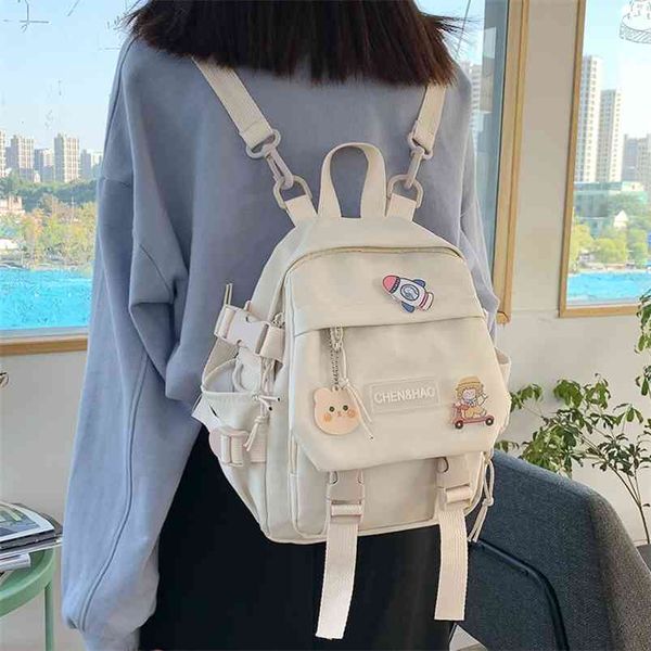 Kleiner Frauen Rucksack Mädchen Schultasche Wasserdichte Nylon Mode Japanisch Freizeit Junger Mädchen Tasche Weibliche Mini 210922