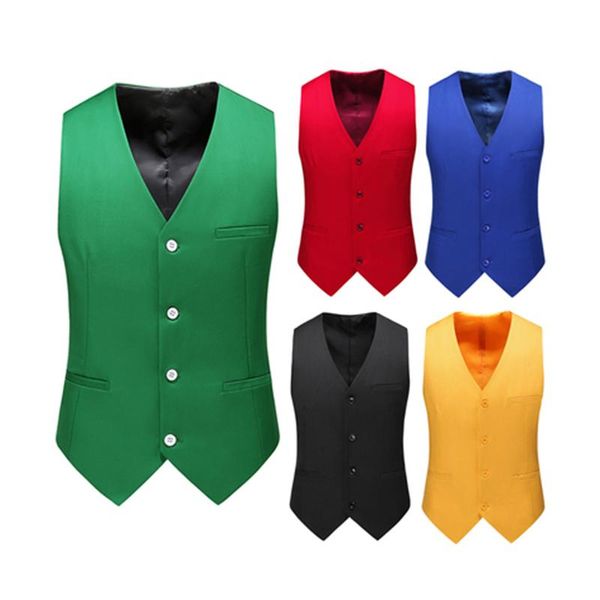 

casual men vest 15 colors single-breasted suit slim fit man tank men's vests, Black;white