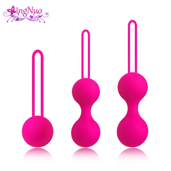 Sesso Giocattoli per adulti Giocattolo del sesso con sfera vaginale in silicone femminile intelligente Geisha Kegel Simulatore cinese Ben Wa esercizio di stretching 1012