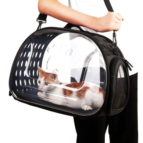

cat carriers,crates & houses s/l transparent folding carrier outdoor travel bag for small dogs puppy clear visible carrying box