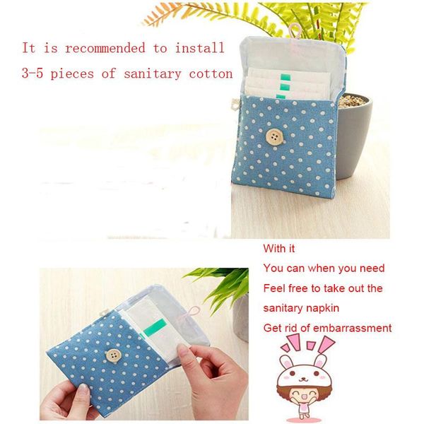 

korea fresh cotton linen sanitary napkin storage bag girl diaper packaging b bags
