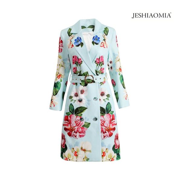 

notch collar floral print belted trench coat women's coats, Tan;black