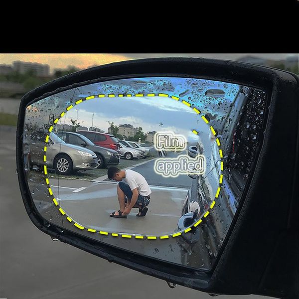 

car sunshade rear view mirror waterproof film rain proof, fog proof and glare protective sticker accessories
