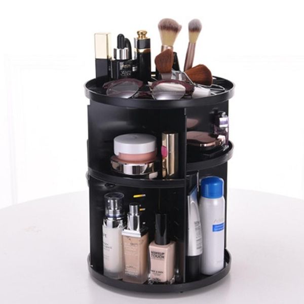 

storage boxes & bins box drawer fashion detachable plastic rotating brush stand organizer rack 360 degree jewelry holder cosmetic case