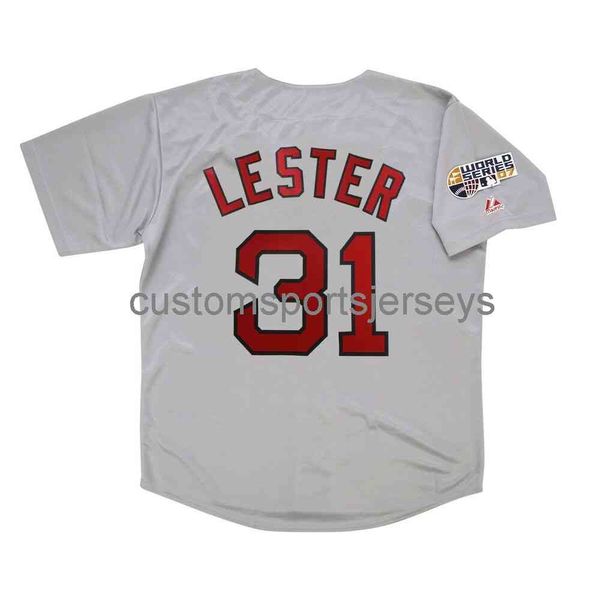 NOVO Jon Lester 2007 Gray Road World Series Jersey XS-5XL 6XL costurado camisetas de beisebol Retro