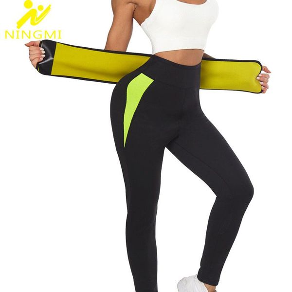 

women's shapers ningmi slimming sauna pants waist trainer belt legging pant women body shaper tummy control panties shapewear trousers, Black;white