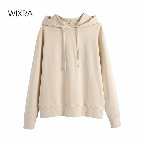 

wixra womens basic sweatshirts loose long sleeve early spring casual classic all base match street wear 210809, Black