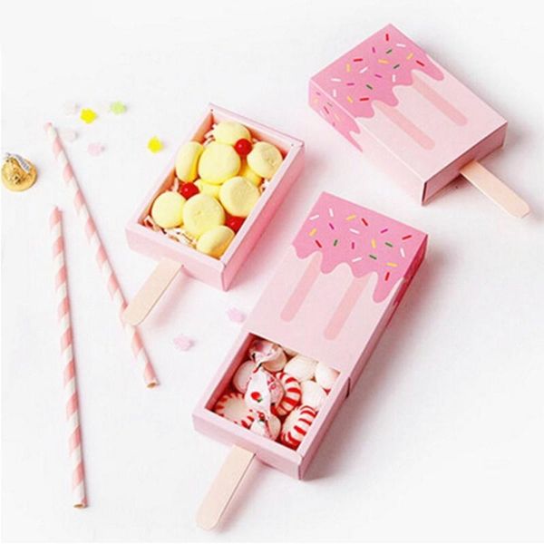 

gift wrap 50pcs ice cream shaped candy box wedding party baby shower supplies packaging case