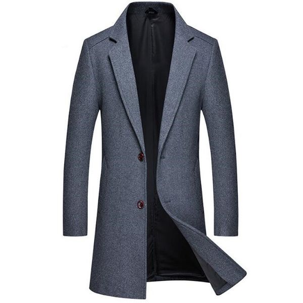 

men's wool & blends wool jacket, high-quality men's coat, ideal for leisure, fabric clothing, autumn and winter, Black