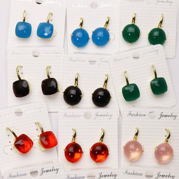 

dangle & chandelier 10 pairs stone earrings mix color fashion jewelry for women stud 51072, Silver