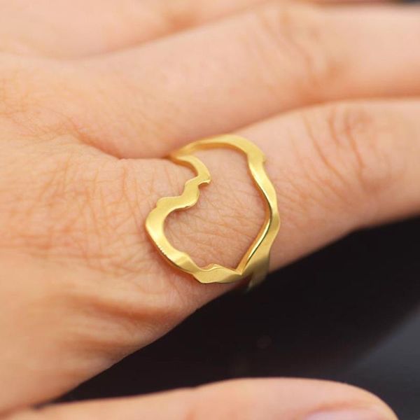 

cluster rings simple hollow africa ring stainless steel adjustable jewelry for men and women drop yp7508, Golden;silver