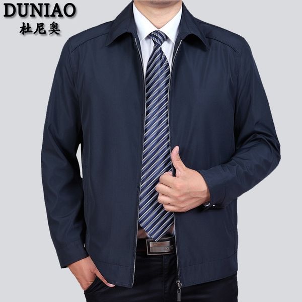 

autumn new men's jacket spring leisure dad's clothes middle-aged and elderly 40 thin 50 year old autumn coat, Black