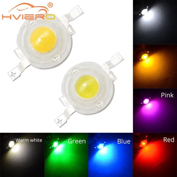 1W / 3W Alta potência LED branco vermelho verde azul amarelo 100-120lm chip beads 4 linhas de ouro emissor diodo lâmpada lâmpada para luz diy