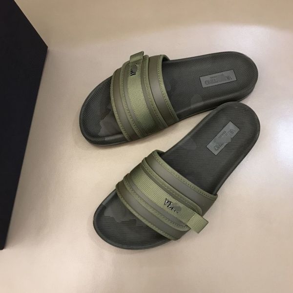 

hualun cowhide metal button light luxury men slippers summer new fashion high grade sandals versatile outdoor zlh, Black