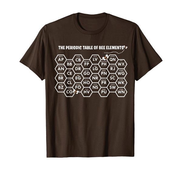 

white beekeepers periodic table of elements of bee gift t-shirt, White;black