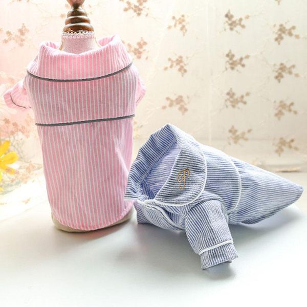 

pet clothes dog pajamas cat costumes home pinstripe apparel