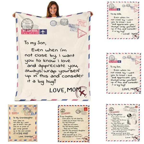 

blankets letter letters to my daughter express love blanket 3d print sherpa on bed home textiles christmas gift envelope