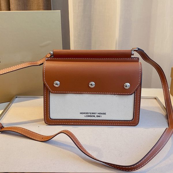 

classic tote messenger bag genuine leather women handbag canvas patchwork crossbody bags simple design fashion letter adjustable shoulder st