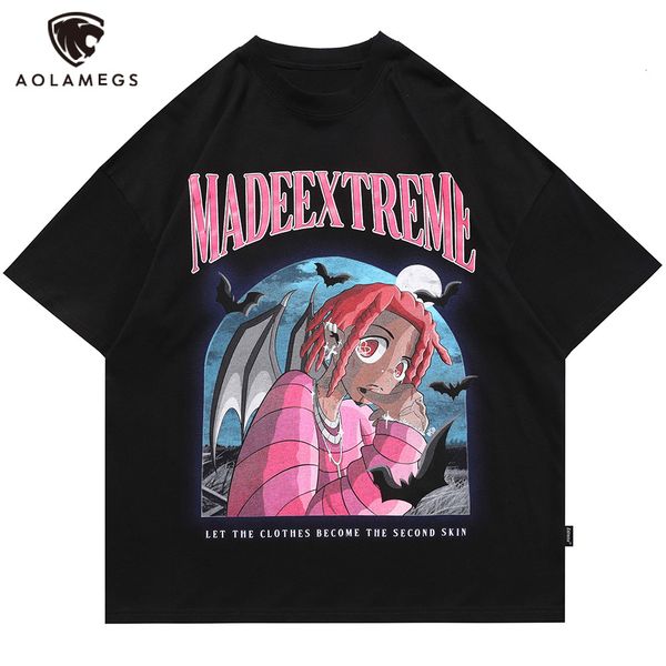 

men's polos men couple streetwear hipster hip hop style t s summer to the lamegs bat of pink cartoons printed hair girl, White;black