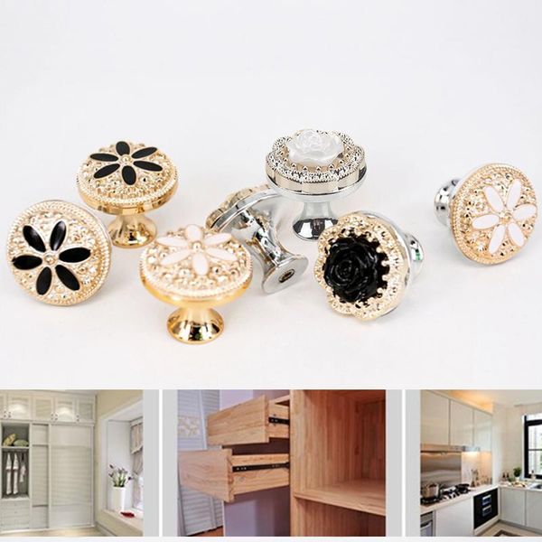 

handles & pulls 2pcs vintage round flower drawer handle knobs shape interior gate furniture wardrobe door pull knob cabinet cupboard accesso