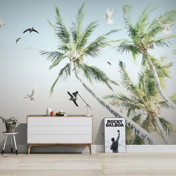 

wallpapers custom mural wallpaper 3d coconut tree seaside landscape wall painting living room tv sofa bedroom background 3 d