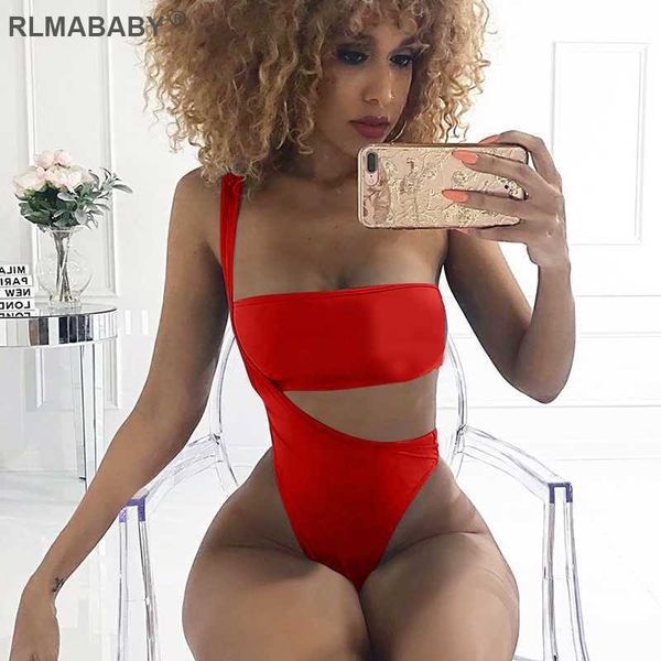 

women's jumpsuits & rompers rlmababy two piece set swimwear bodysuit black one shoulder hollow out summer casual beach party 2fna, Black;white