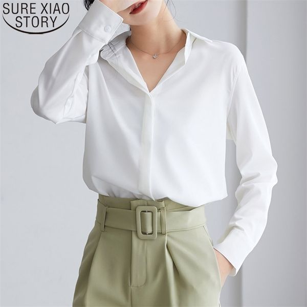 

autumn long sleeve chiffon shirt simple women s office lady fashion white and blouse blusas 11348 210506