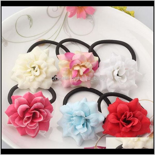 

girls floral elastic gum children rubber luxury flower scrunchy jblvv tckvf