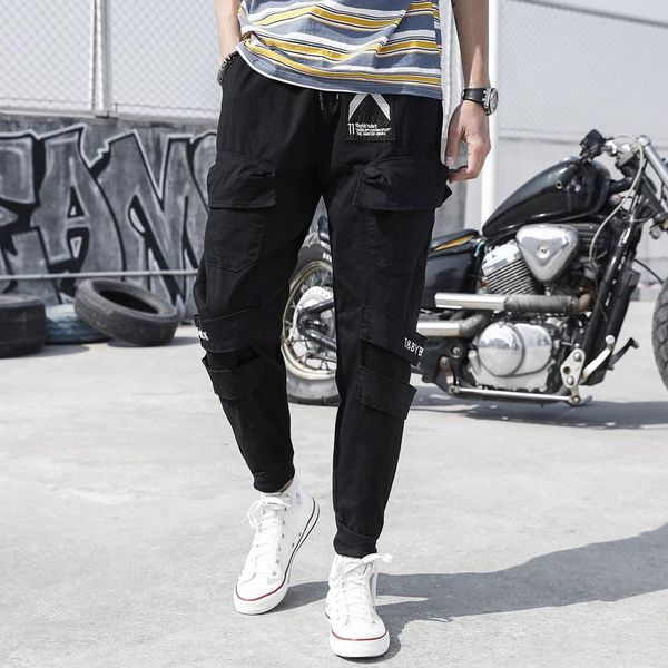 

overalls male leisure trousers easy straight beam foot pants trendy haroun men's jeans, Blue