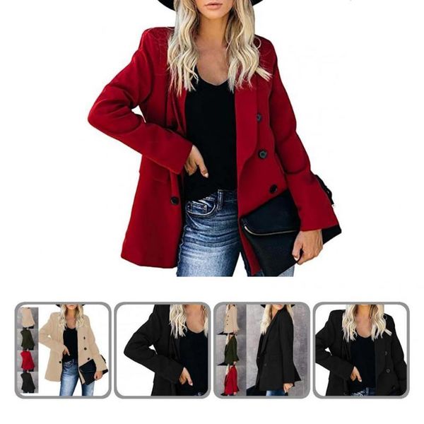 

women's suits & blazers polyester fashion machine wash autumn blazer solid color lady formal for dating, White;black