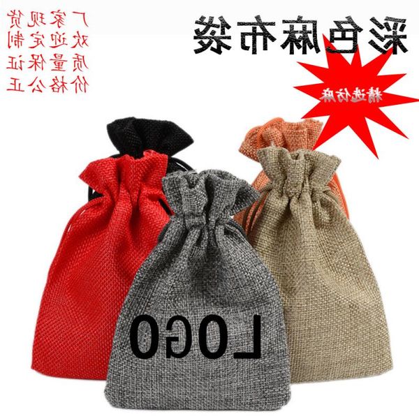 

burlap bag jewelry packaging drawstring tea grain pocket packet lucky red year new lbrnc