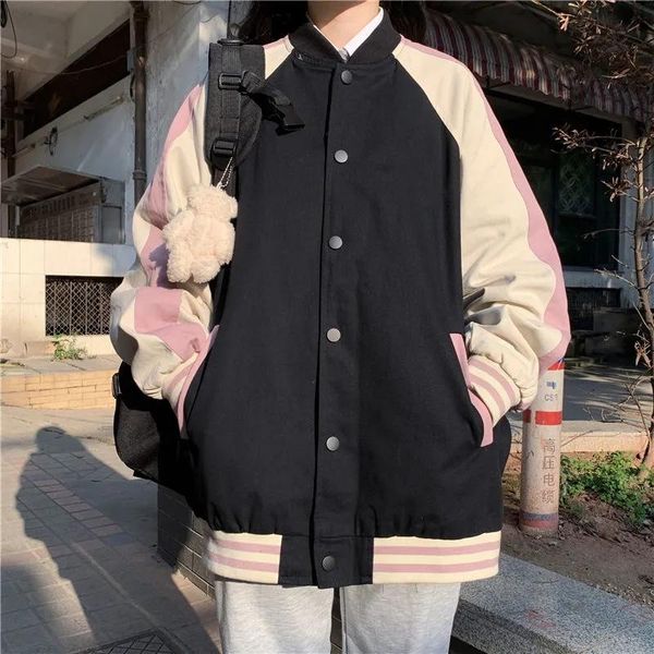 

women's jackets heydress casual baseball jacket women 2021 autumn korean loose bf student retro female single breasted fashion streetwe, Black;brown