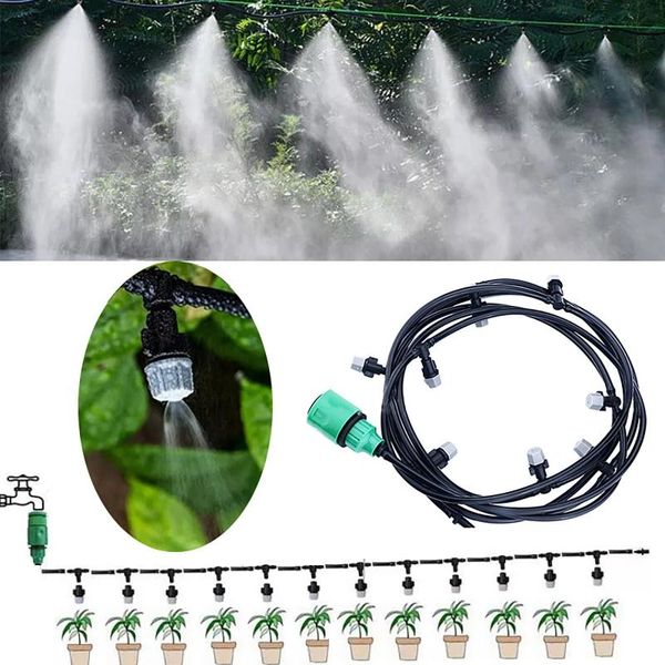 

watering equipments 10m outdoor cooling patio misting system fan cooler water mist gardenhouse garden spray fogger supplies