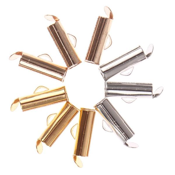 

bag parts & accessories 30/50pcs crimp end caps slider clasp buckles tubes diy bracelet connectors loom findings for jewelry making, Black