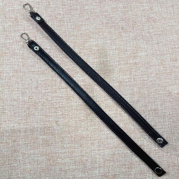 

bag parts & accessories simple solid color leather shoulder strap handles replacement purse handle for handbag belts, Black