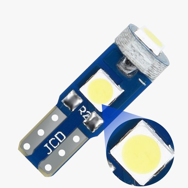 T5 LED Işık 3SMD 3030 Cips Süper Parlak W3W W1.2W Araba Dashboard Gösterge Paneli Lambası Isınma Göstergesi Kama Ampul 12 V