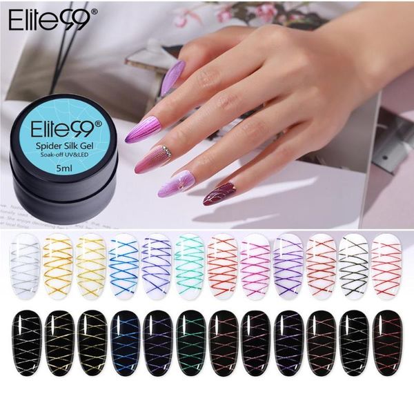 

elite99 5ml metal spider gel polish pulling silk hybrid varnishes creative wire drawing nail point to line art, Red;pink
