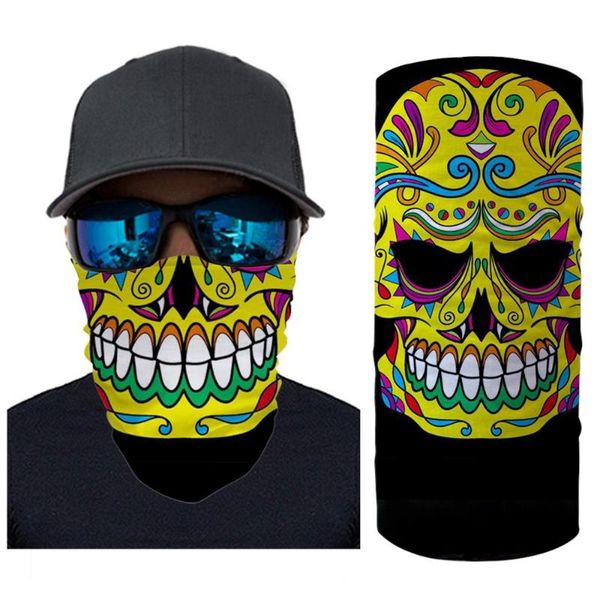 

scarves sunscreen riding headband demon skull mouth motorcycle magic headscarf wind-proof dust-proof custom graphics ghost, Blue;gray