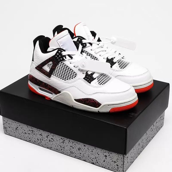 

jumpman 4 bright crimson pale citron basketball shoes luxurys designers men sports trainers outdoors with original box fast delivery