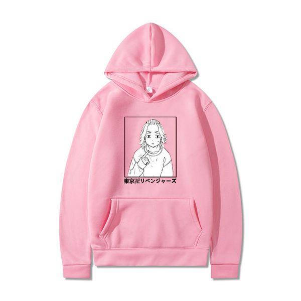 

2021 fashion new men's hoodie trend hip hop anime print hooded sweater casual loose pullover top, Black