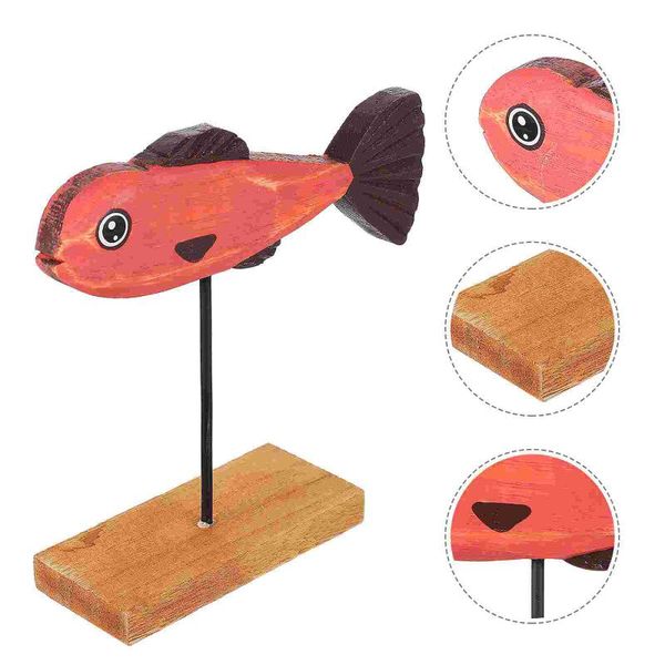 

decorations 1pc fake animal decoration fish display model wooden craft children