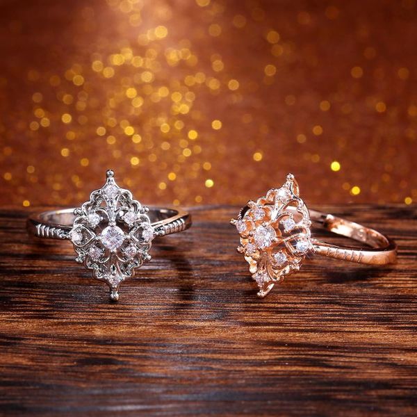 

wedding rings caoshi hollow design charm engagement for women delicate jewelry valentine's day gift 2 colors available wholesale lots, Slivery;golden