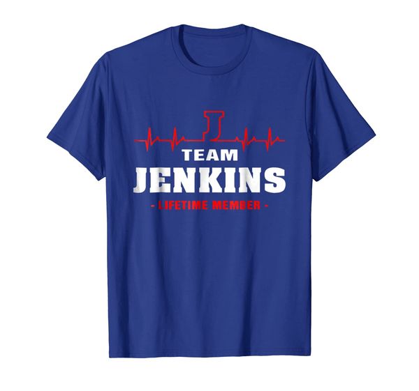 

team jenkins lifetime member shirt surname, last name, White;black